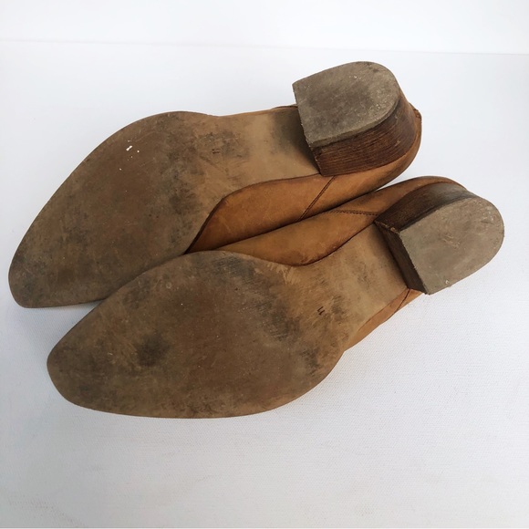 Madewell The Erin Western Ankle Boot Size 11 Tan Brown Leather Point Toe Booties - Picture 9 of 12